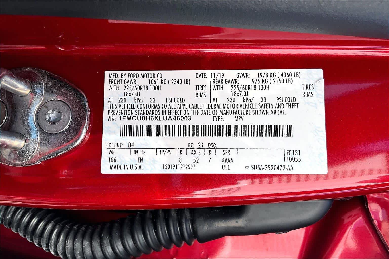 Used 2020 Ford Escape SEL FWD image 34