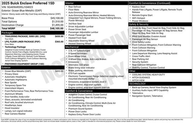 Used 2025 Buick Enclave Preferred w/ Trailering Package, 5000 lbs. FWD image 6