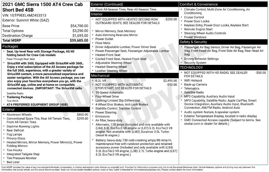 Used 2021 GMC Sierra 1500 AT4 AWD/4WD image 35
