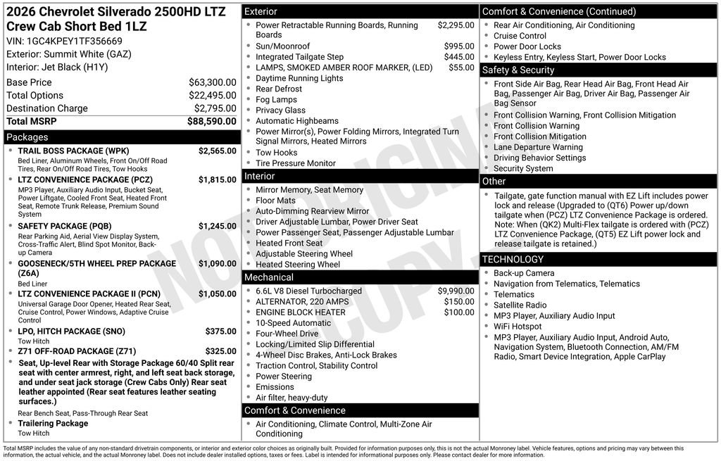 New 2026 Chevrolet Silverado 2500 LTZ w/ Trail Boss Package AWD/4WD image 33