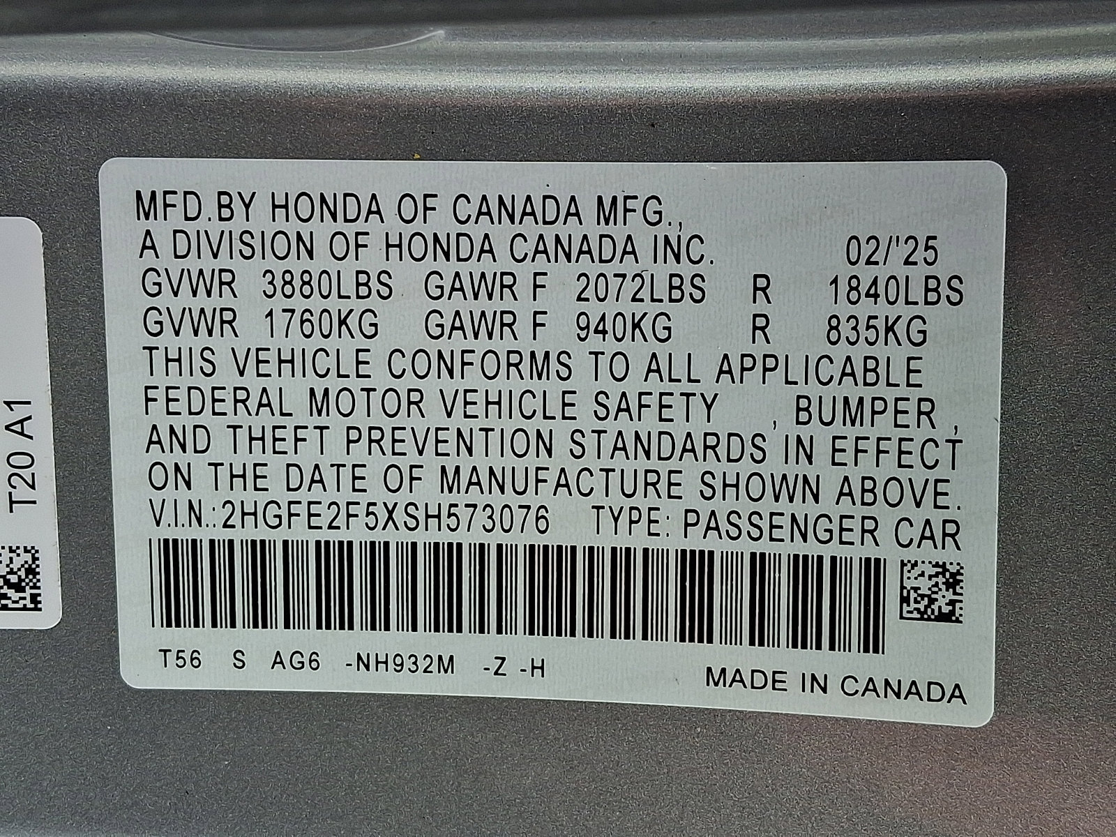 Certified 2025 Honda Civic Sport image 29