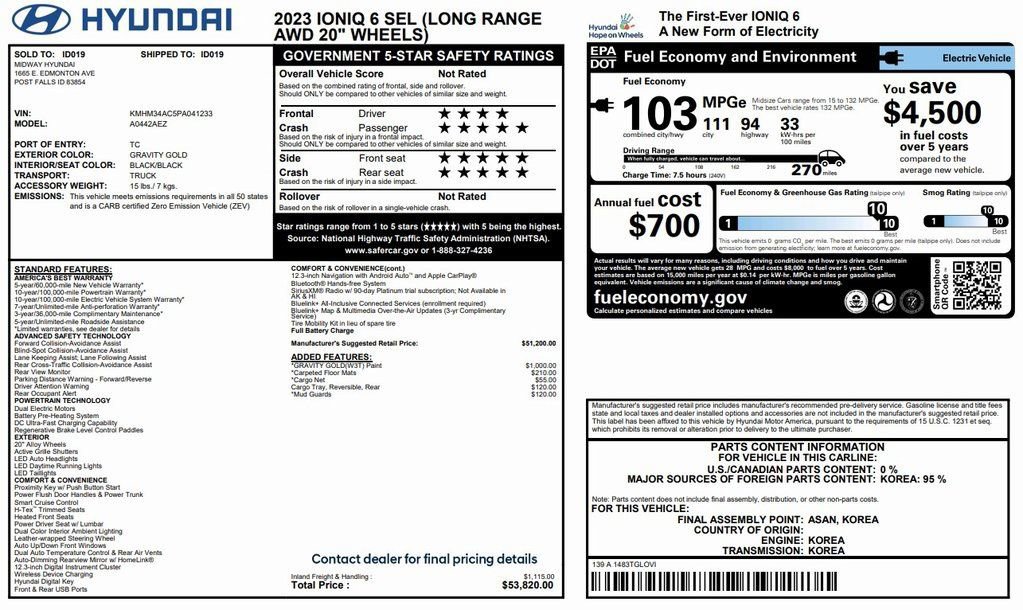 Used 2023 Hyundai Ioniq 6 SEL image 40