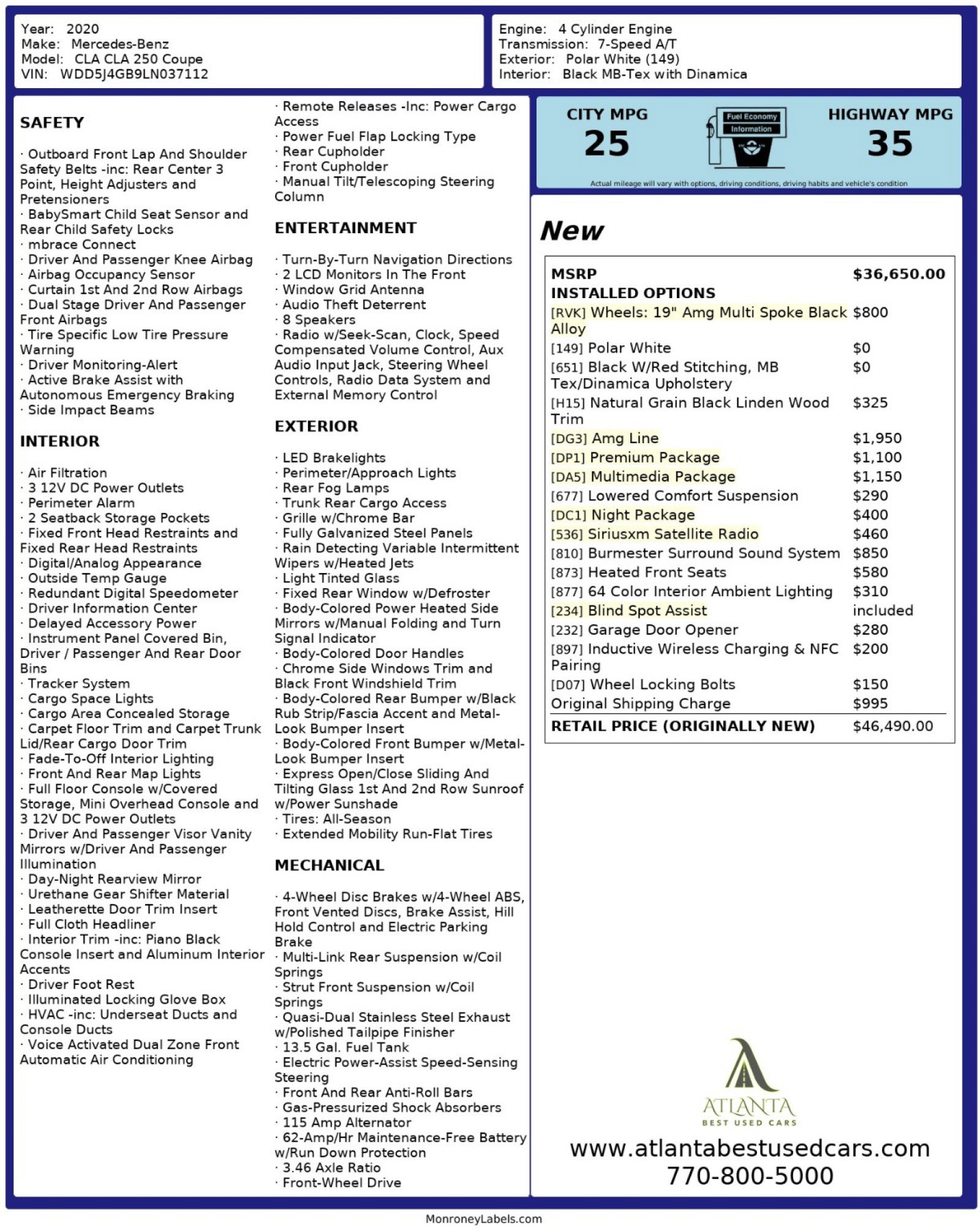 Used 2020 Mercedes-Benz CLA 250 image 57