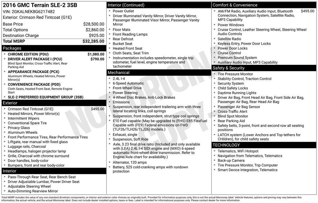 Used 2016 GMC Terrain SLE w/ Chrome Edition image 4