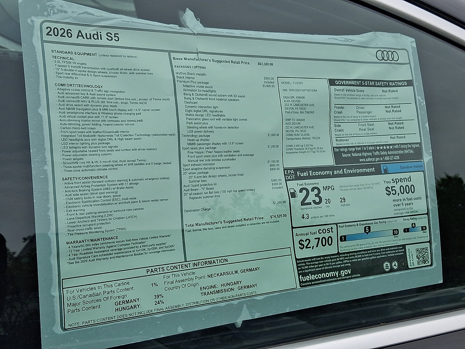 New 2026 Audi S5 Premium Plus AWD/4WD image 19