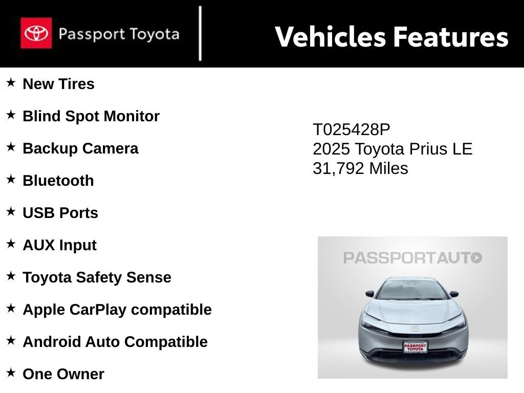 Used 2025 Toyota Prius LE AWD/4WD image 10