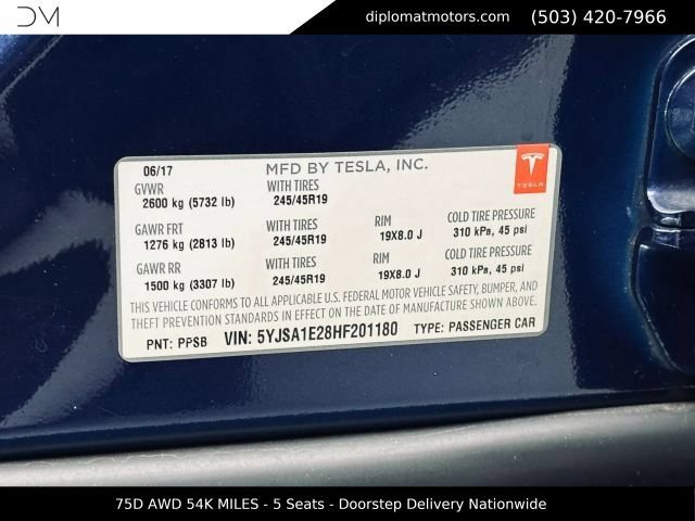 Used 2017 Tesla Model S 75D AWD/4WD image 45