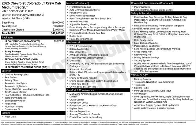 Used 2026 Chevrolet Colorado LT w/ LT Convenience Package RWD image 2
