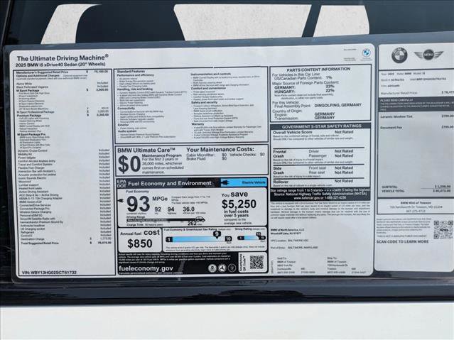 Certified 2025 BMW i5 xDrive40 w/ M Sport Package image 17