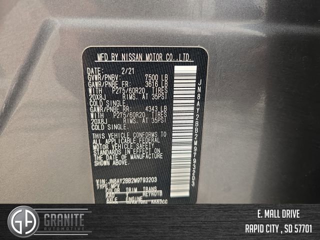 Used 2021 Nissan Armada SL w/ Midnight Edition Package image 30