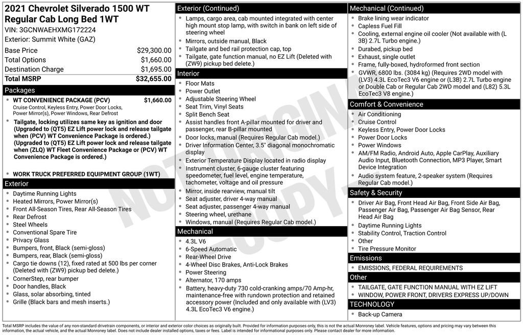 Used 2021 Chevrolet Silverado 1500 W/T w/ WT Convenience Package image 15