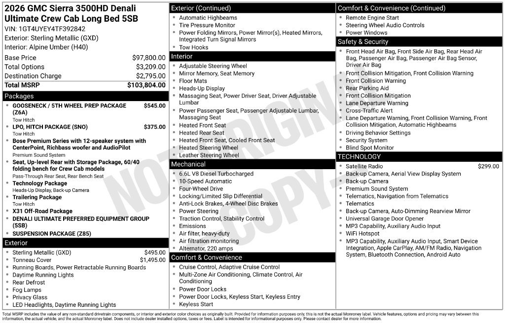 New 2026 GMC Sierra 3500 Denali Ultimate AWD/4WD image 25