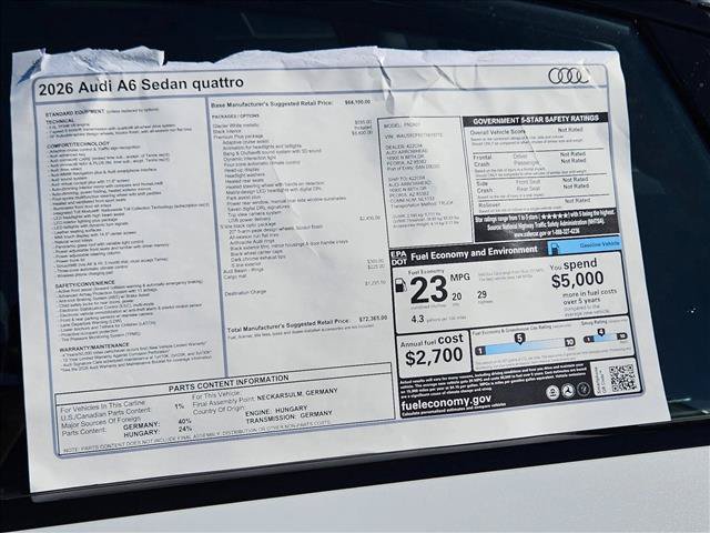 New 2026 Audi A6 Premium Plus AWD/4WD image 17