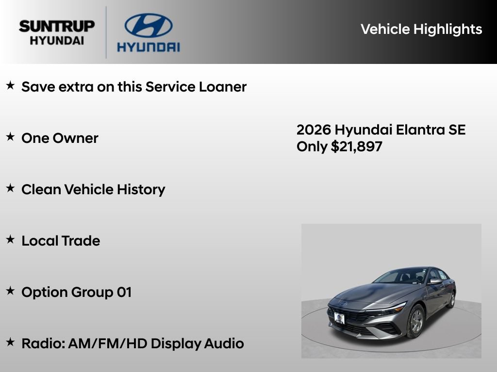 Used 2026 Hyundai Elantra SE FWD image 8