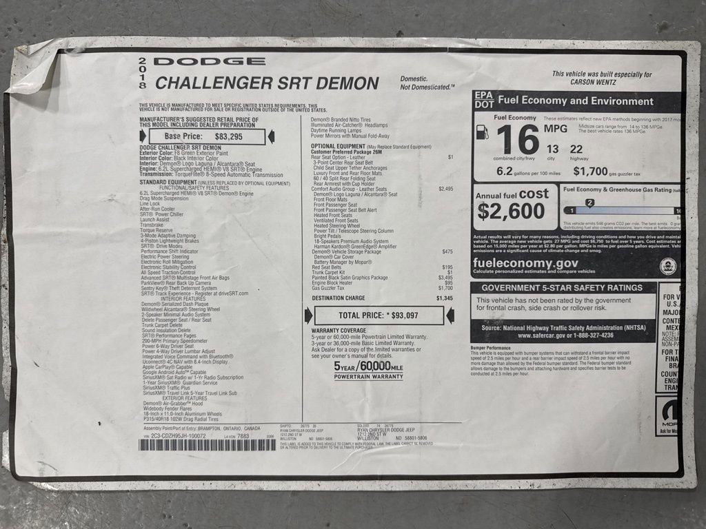Used 2018 Dodge Challenger SRT Demon image 30