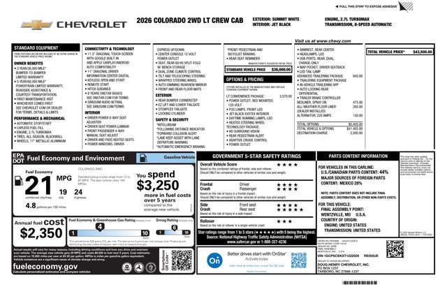 New 2026 Chevrolet Colorado LT w/ LT Convenience Package RWD image 4