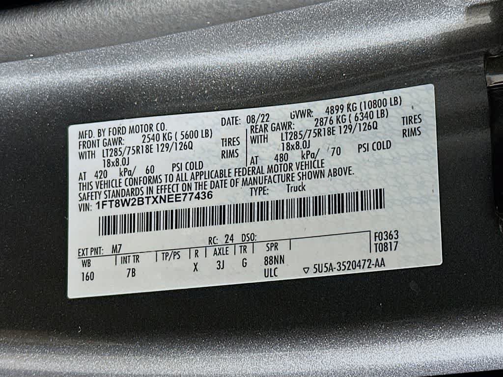 Certified 2022 Ford F250 Platinum w/ Tremor Off-Road Package AWD/4WD image 23
