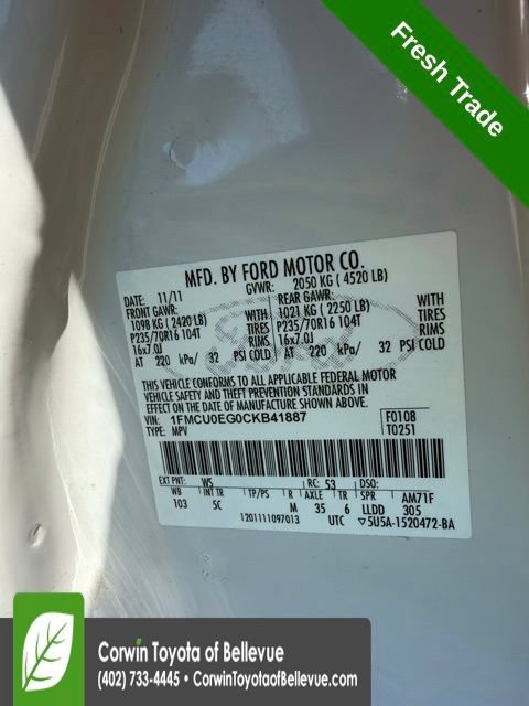 Used 2012 Ford Escape Limited FWD image 8