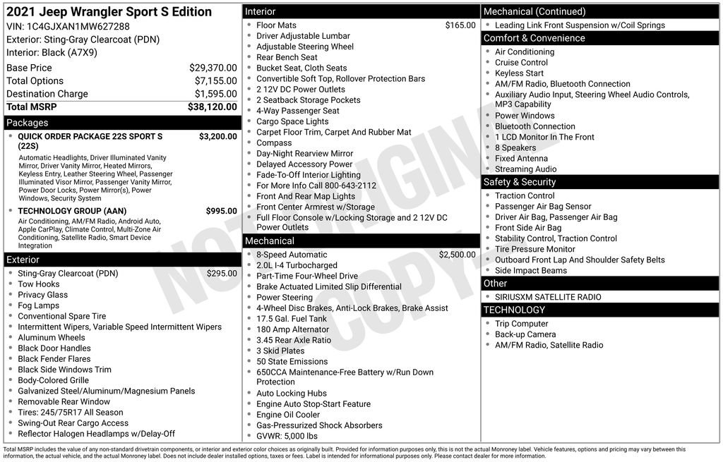 Used 2021 Jeep Wrangler Sport S image 25