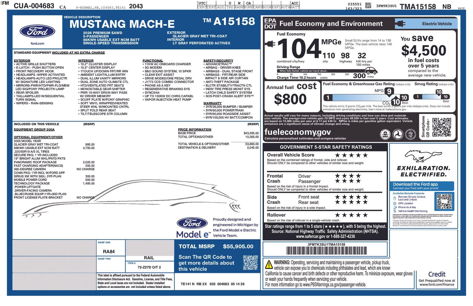 New 2026 Ford Mustang Mach-E Premium AWD/4WD image 5