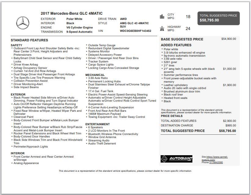 Used 2017 Mercedes-Benz GLC 43 AMG 4MATIC image 3