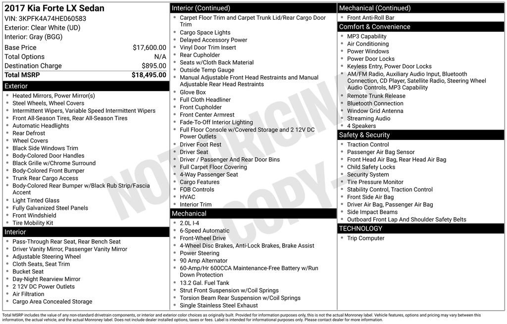 Certified 2017 Kia Forte LX image 11
