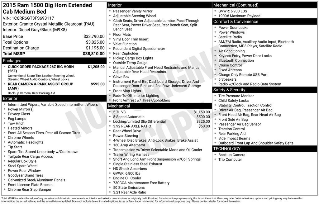 Used 2015 RAM 1500 Big Horn image 8