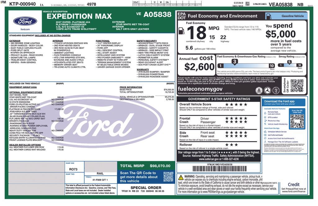 New 2027 Ford Expedition Max Platinum w/ Platinum Ultimate Package AWD/4WD image 10
