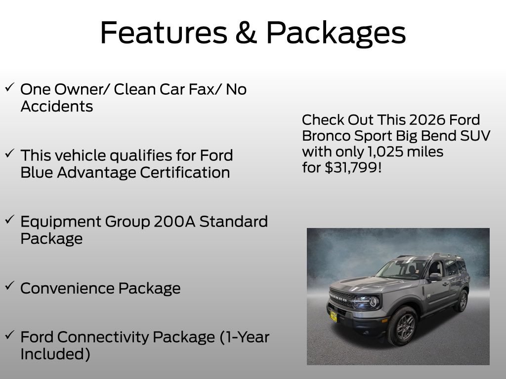 Used 2026 Ford Bronco Sport Big Bend w/ Convenience Package AWD/4WD image 4