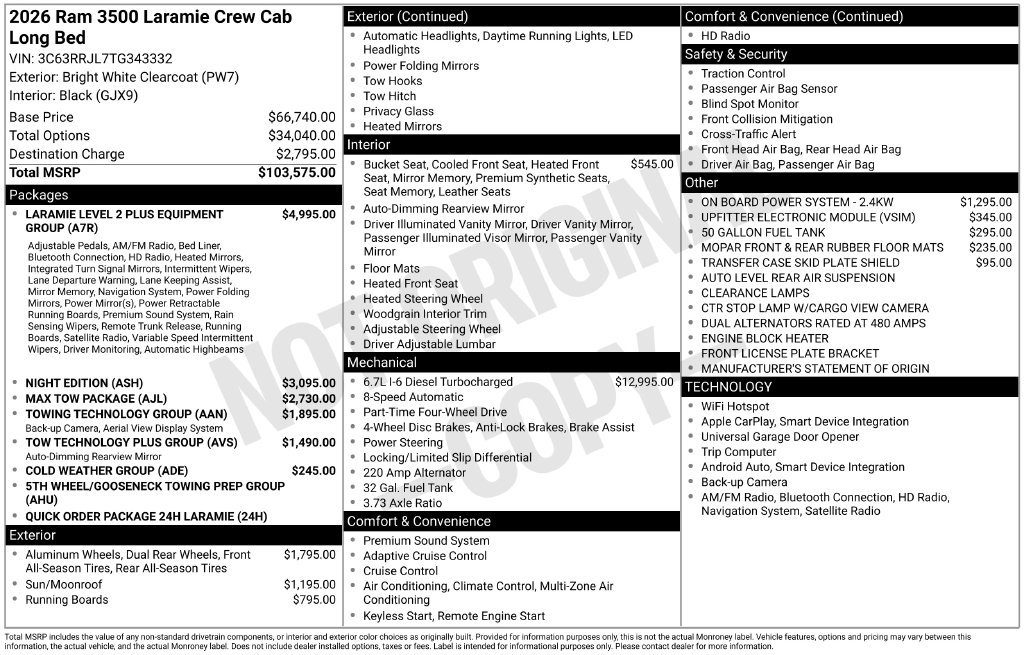 New 2026 RAM 3500 Laramie AWD/4WD image 6