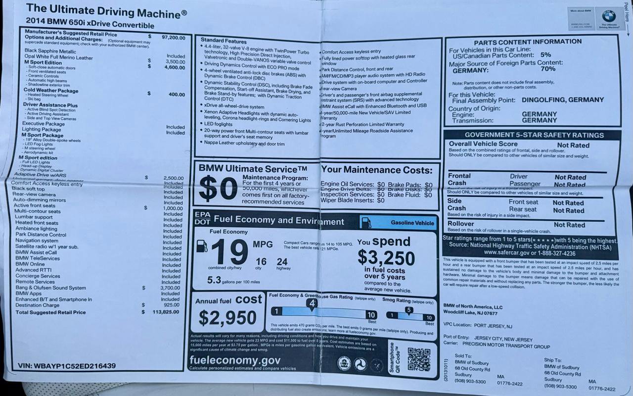 Used 2014 BMW 650i xDrive 650xi Convertible image 33