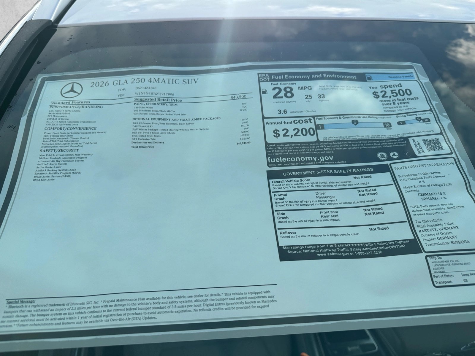 New 2026 Mercedes-Benz GLA 250 4MATIC image 19