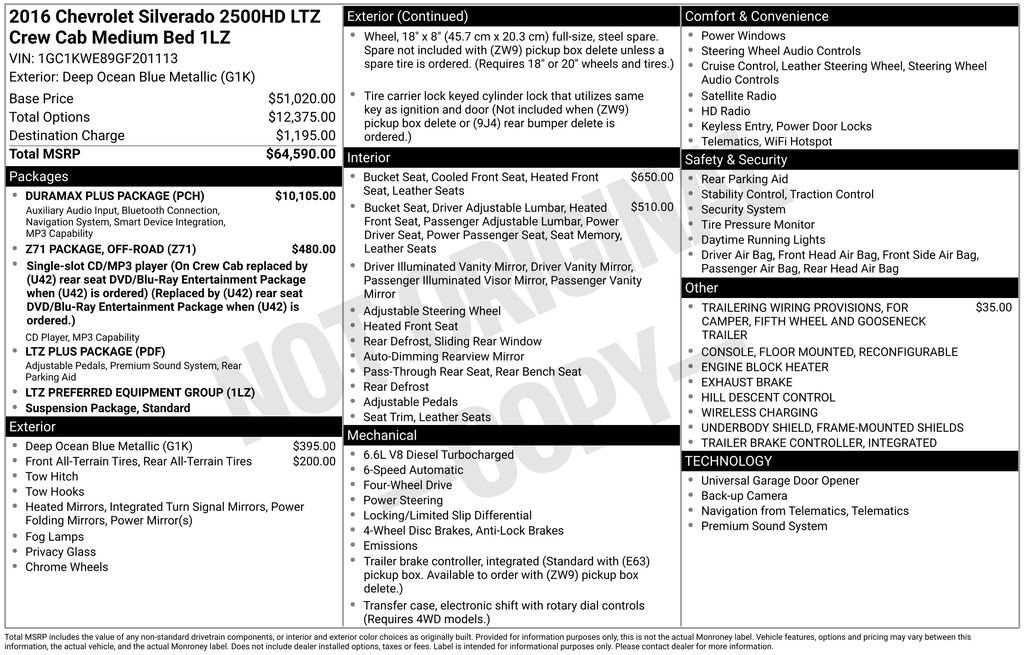 Used 2016 Chevrolet Silverado 2500 LTZ w/ Duramax Plus Package image 10