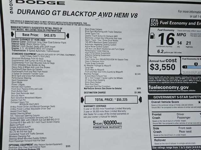 New 2026 Dodge Durango GT w/ Tow 'N Go Package AWD/4WD image 18