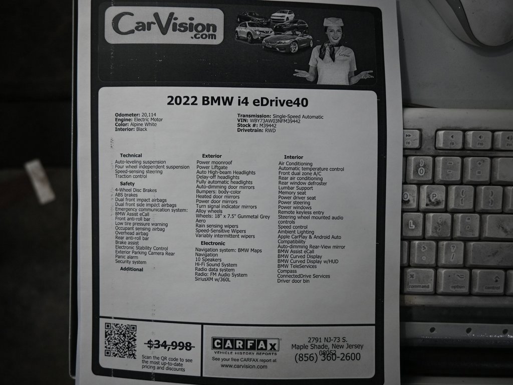 Used 2022 BMW i4 eDrive40 w/ Premium Package image 8