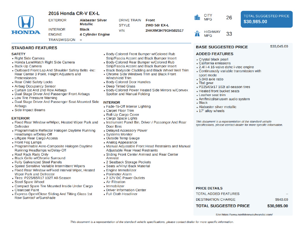 Used 2016 Honda CR-V EX-L image 3