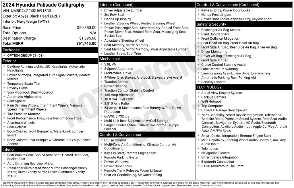 Used 2024 Hyundai Palisade Calligraphy FWD image 28
