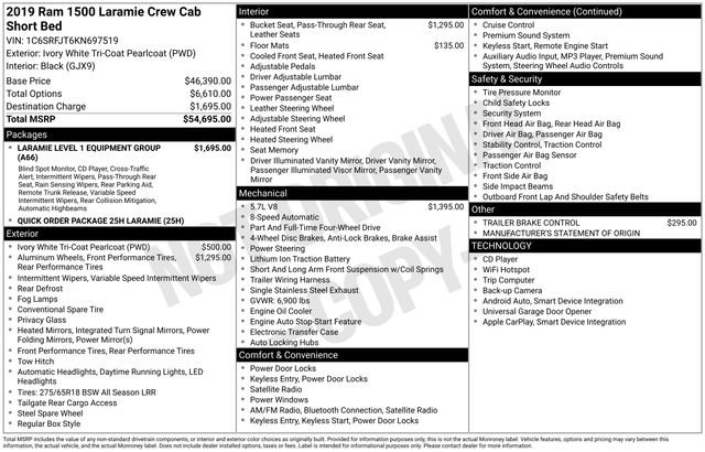 Used 2019 RAM 1500 Laramie AWD/4WD image 51