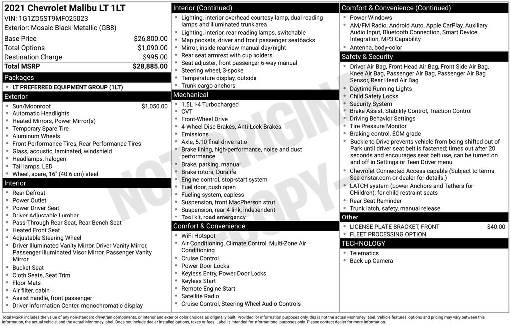Used 2021 Chevrolet Malibu LT FWD image 13