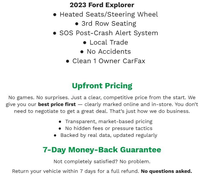 Used 2023 Ford Explorer XLT w/ Equipment Group 202A image 2