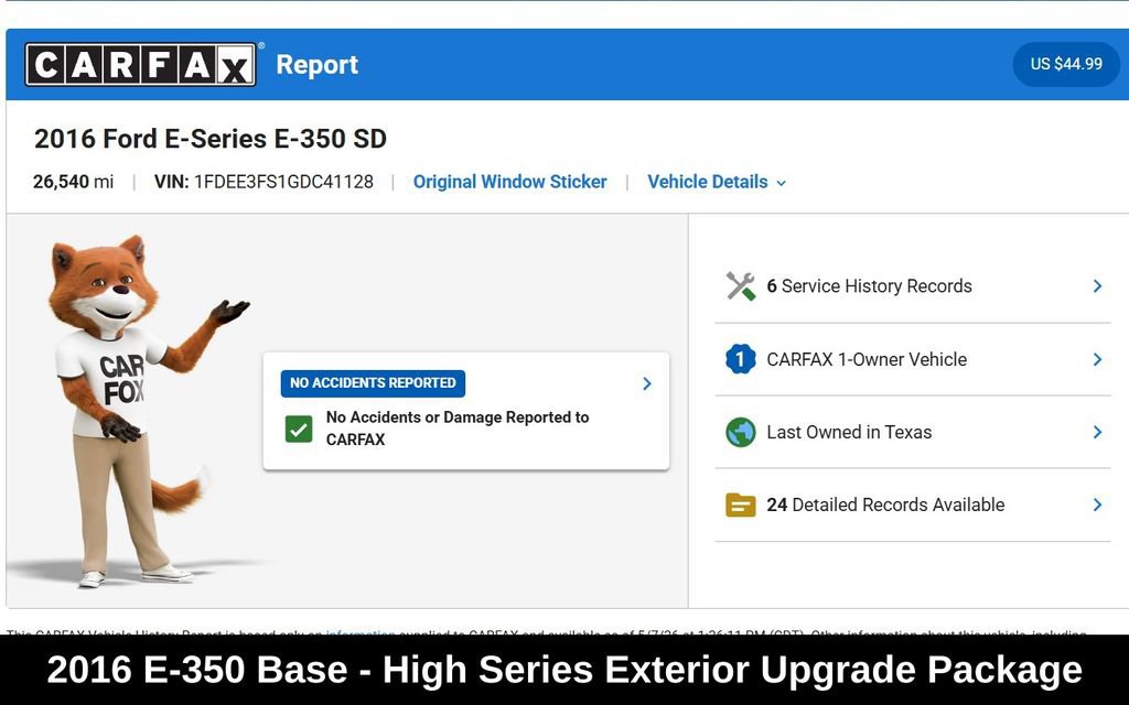 Used 2016 Ford E-350 and Econoline 350 Super Duty w/ Shuttle Bus Prep Package RWD image 11
