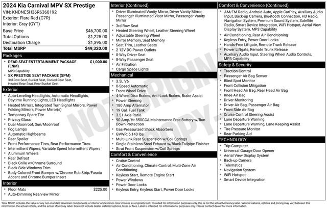 Used 2024 Kia Carnival SX Prestige FWD image 52