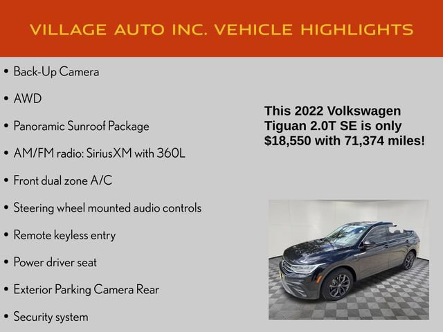 Used 2022 Volkswagen Tiguan SE w/ Panoramic Sunroof Package AWD/4WD image 14