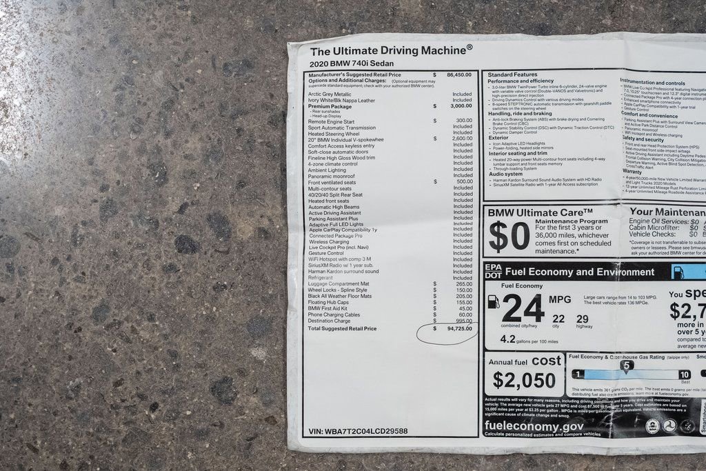 Used 2020 BMW 740i w/ Premium Package image 57