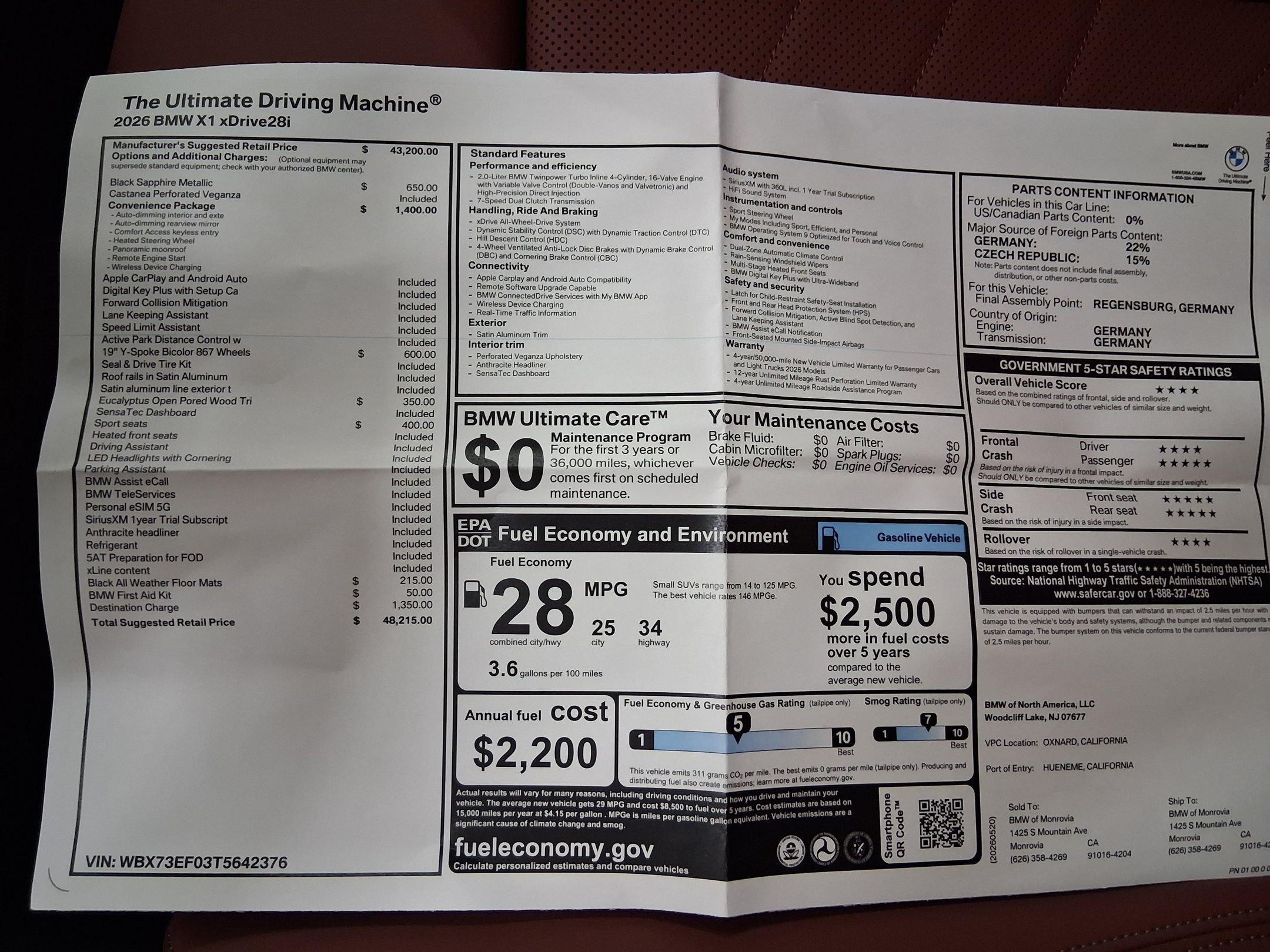 New 2026 BMW X1 xDrive28i w/ Convenience Package AWD/4WD image 32