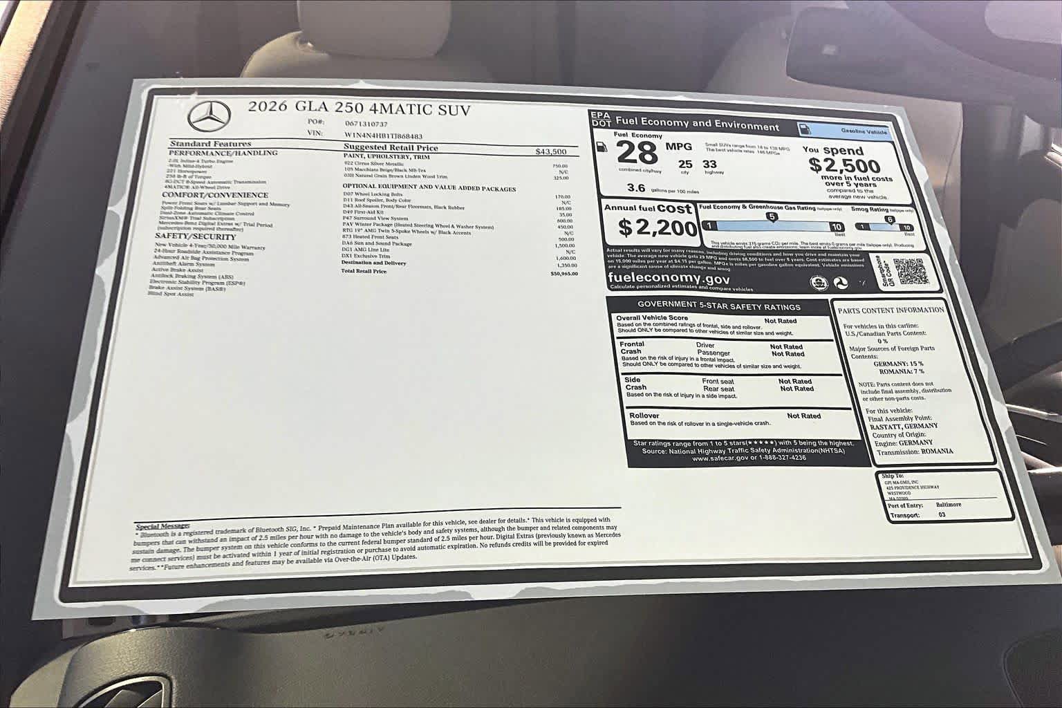New 2026 Mercedes-Benz GLA 250 4MATIC image 18