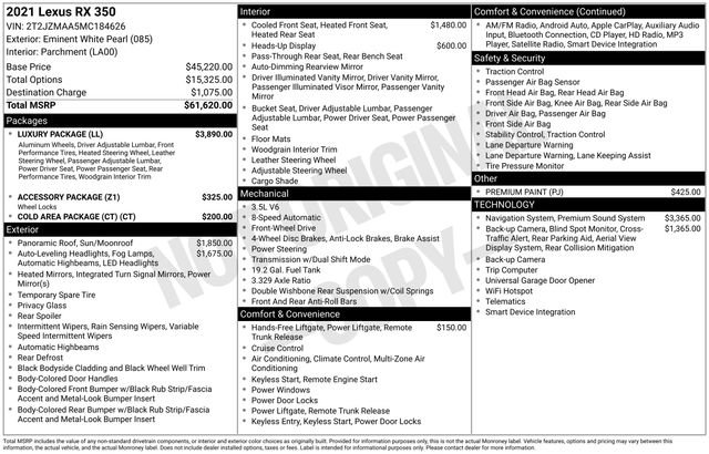 Used 2021 Lexus RX 350 FWD w/ Luxury Package image 7