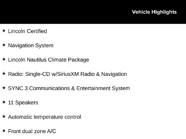 Certified 2019 Lincoln Nautilus Select AWD/4WD image 17