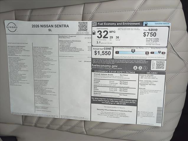 New 2026 Nissan Sentra SL w/ Floor Mat Package image 25