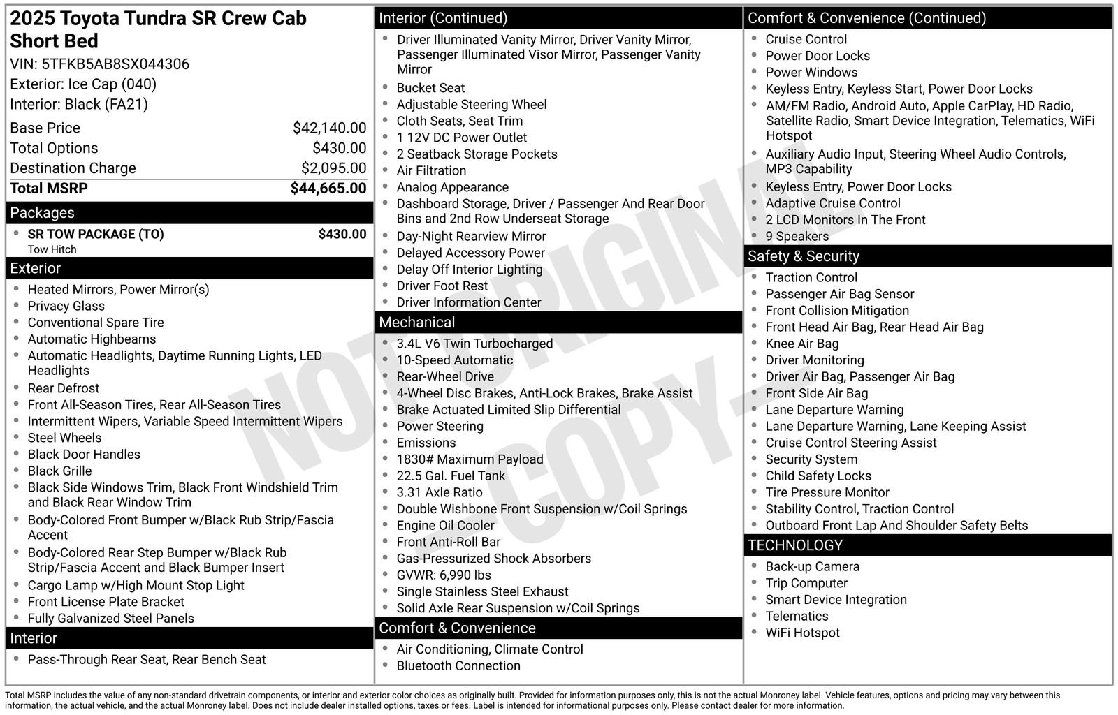 Used 2025 Toyota Tundra SR w/ SR Tow Package image 41